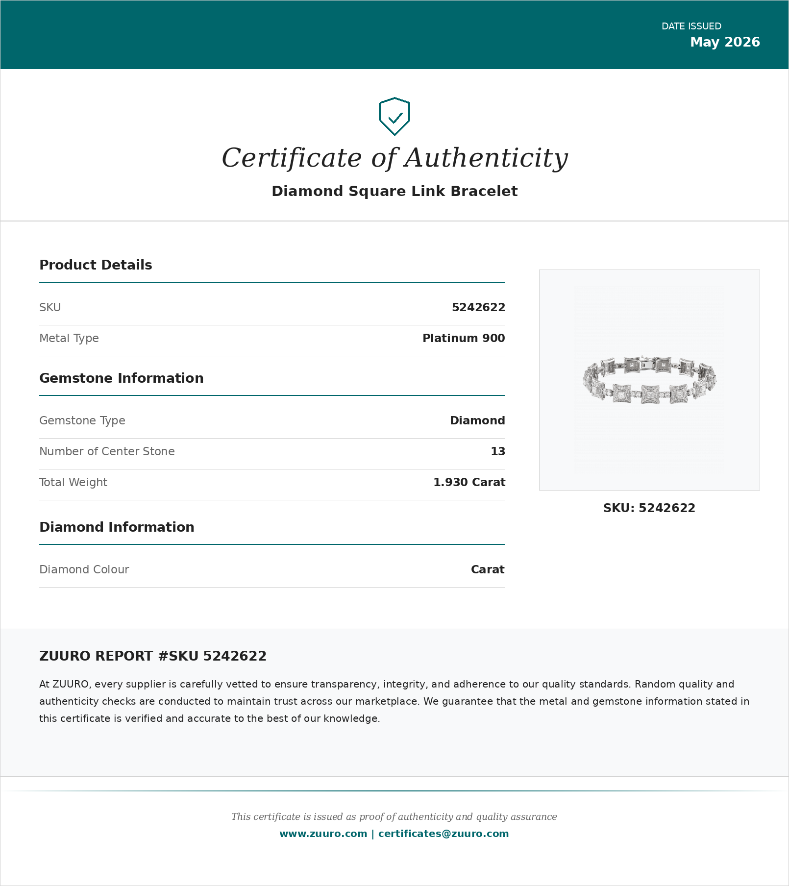 Product Certificate