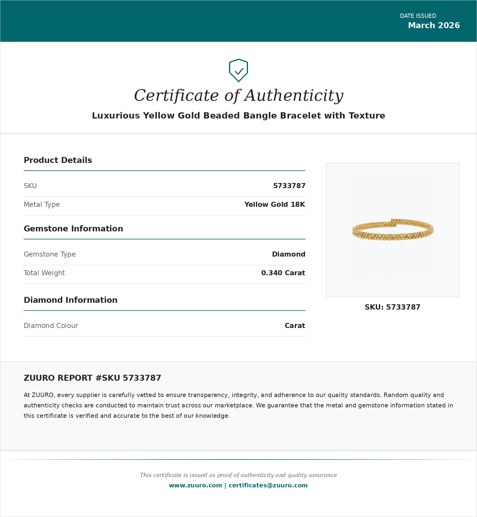 Product Certificate