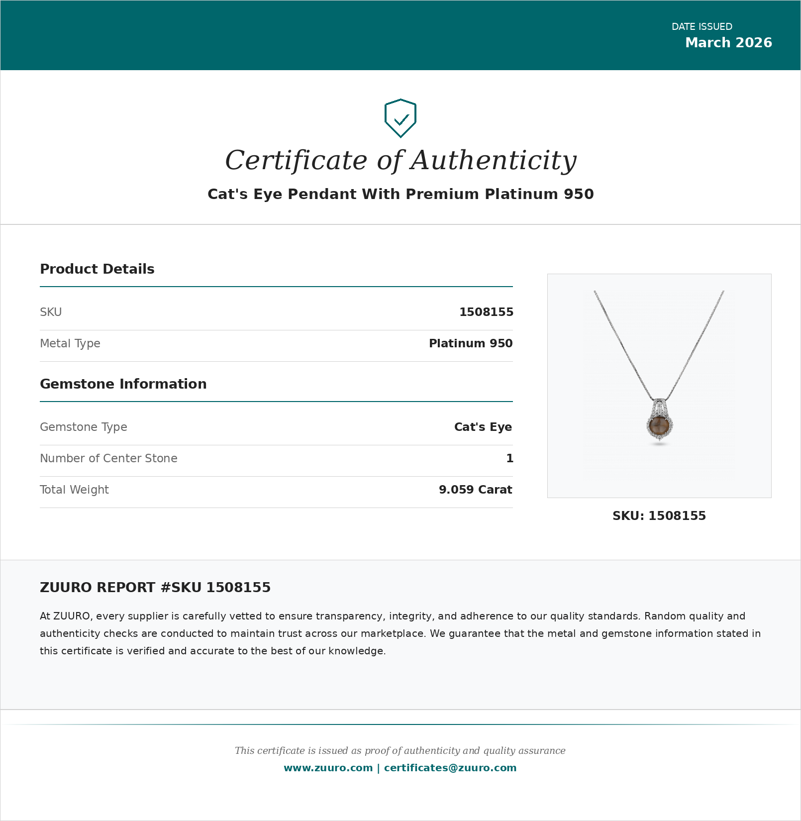 Product Certificate